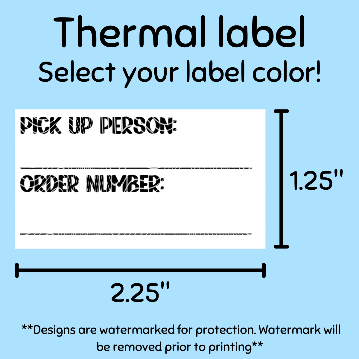 Pick up 3 - Thermal Label
