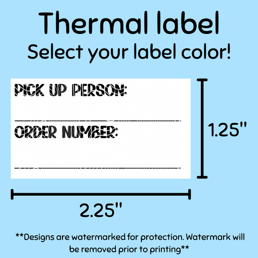 Pick up 3 - Thermal Label