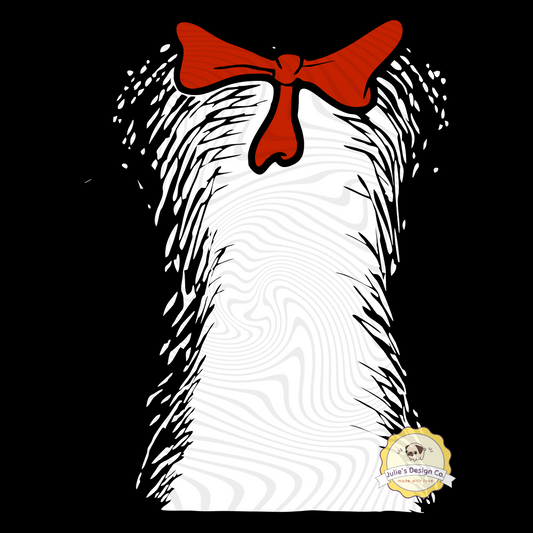 Cat in the hat belly & bow - Individual DTF Transfer