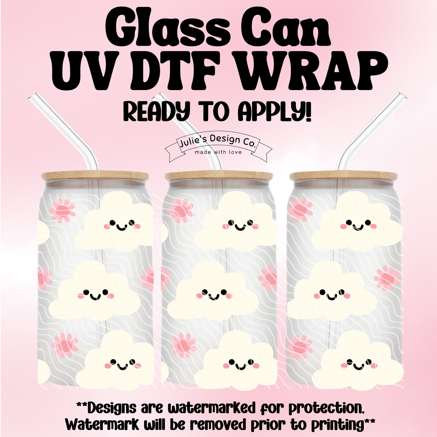 Kawaii Clouds - UV DTF Wrap