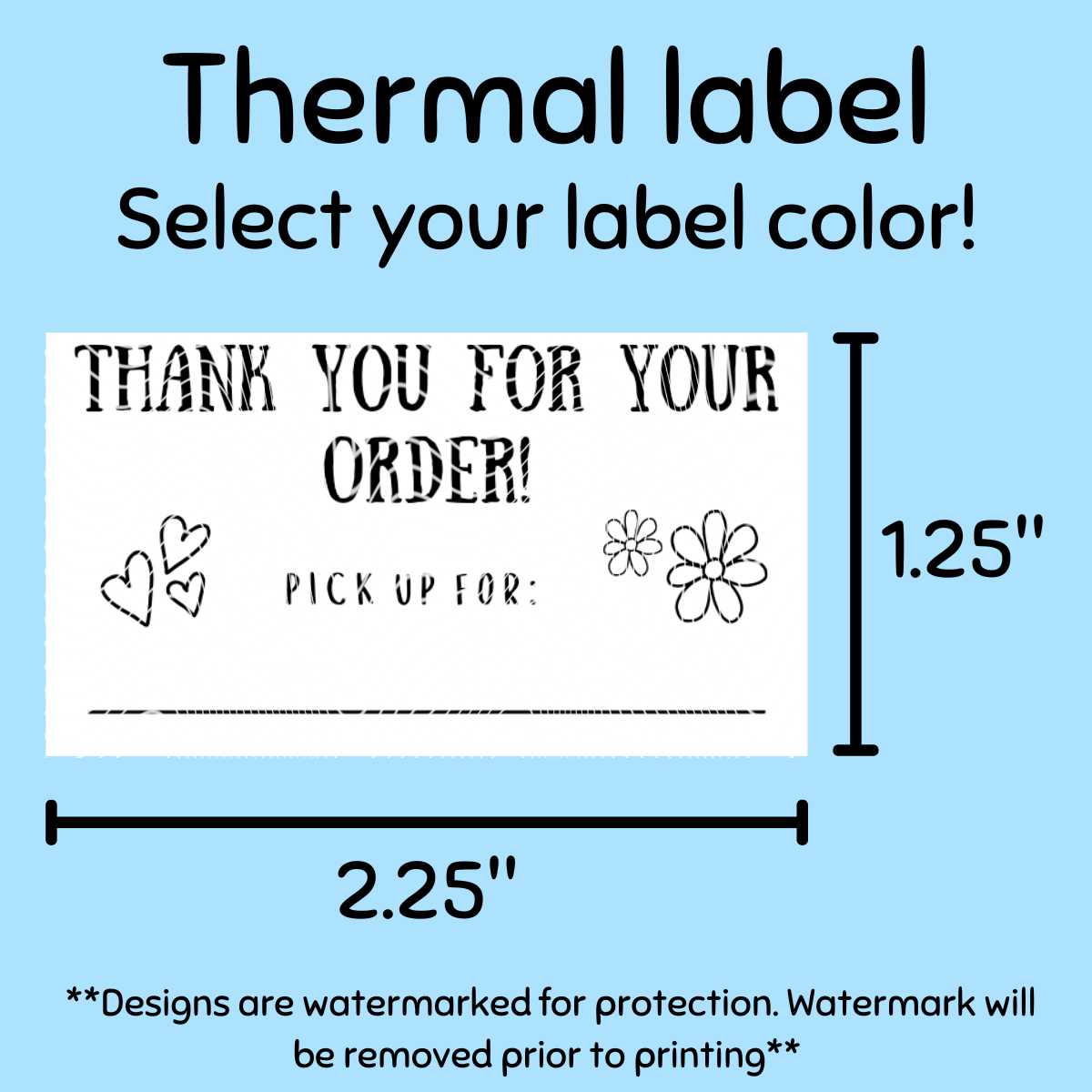 Pick up 1 - Thermal Label