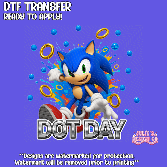 Dot Day Sonic - Individual DTF Transfer
