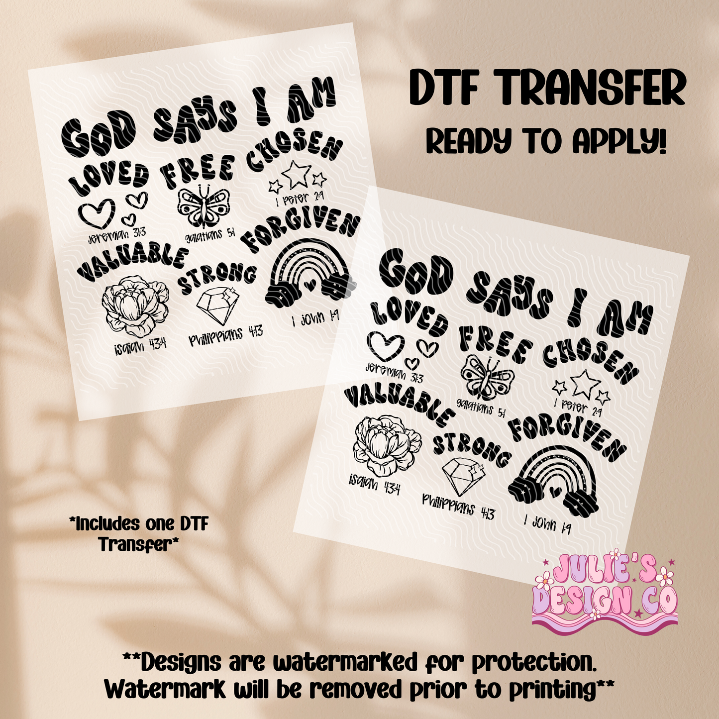 God says I am - Individual DTF Transfer
