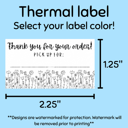 Pick up 2 - Thermal Label