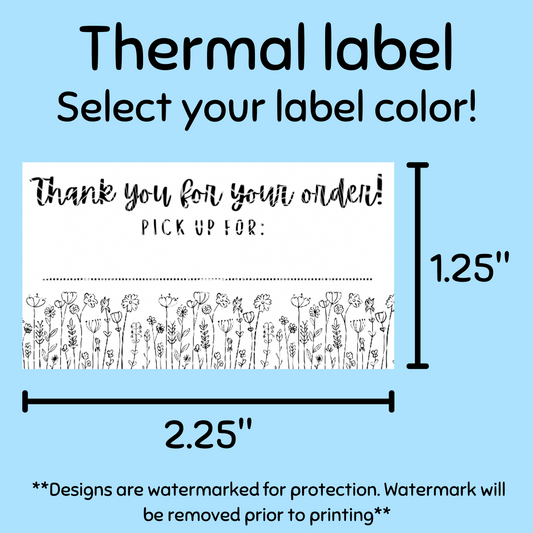 Pick up 2 - Thermal Label